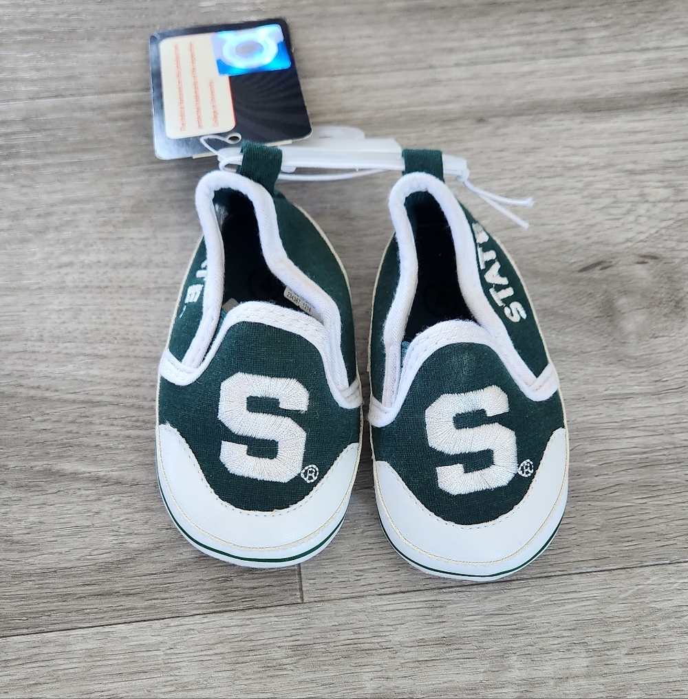 MSU Soft Infant Shoes Michigan State 9-12 Months ( Size 4) NWT